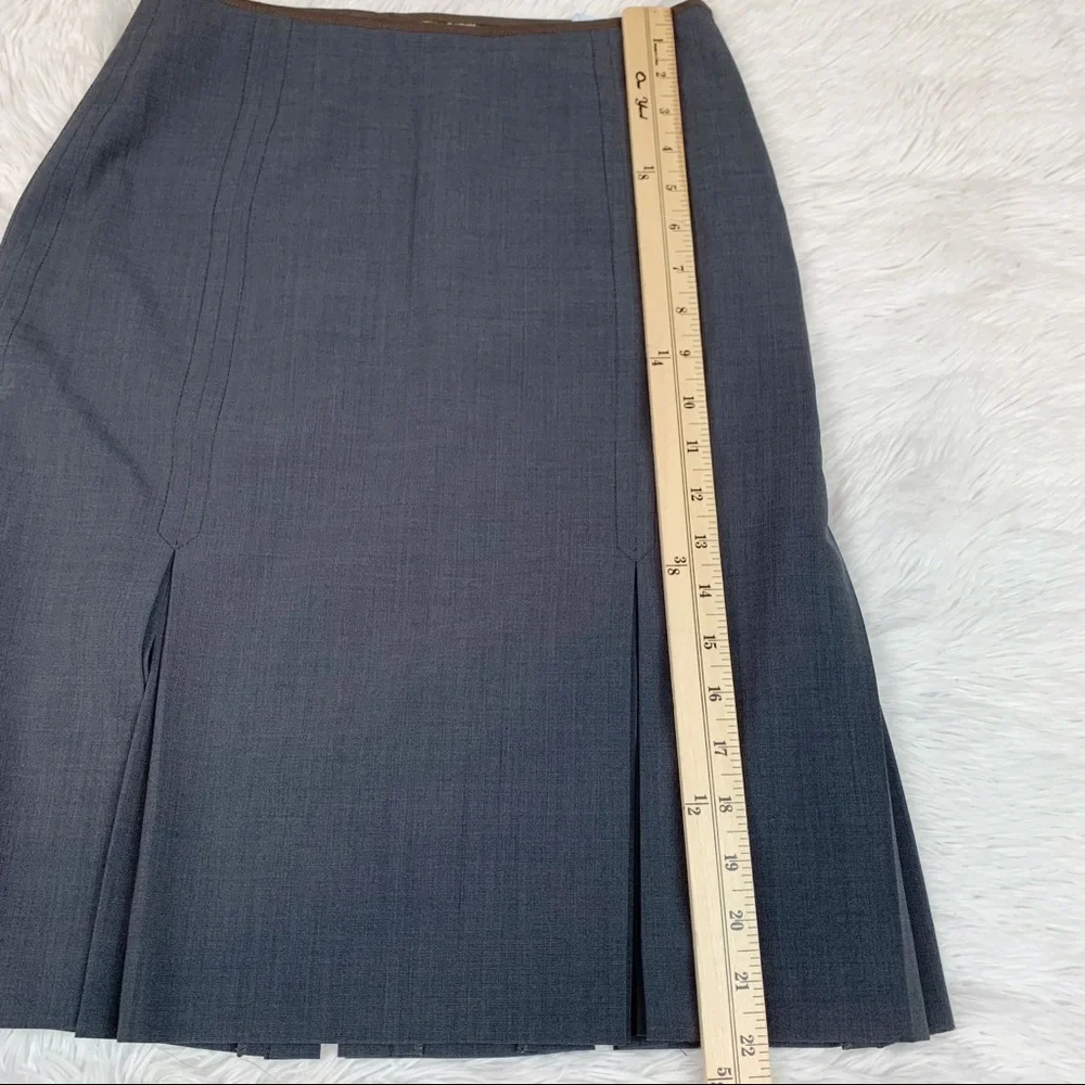 Paul Smith Blue Wool pleated slit knee length Skirt‎ straight pencil
